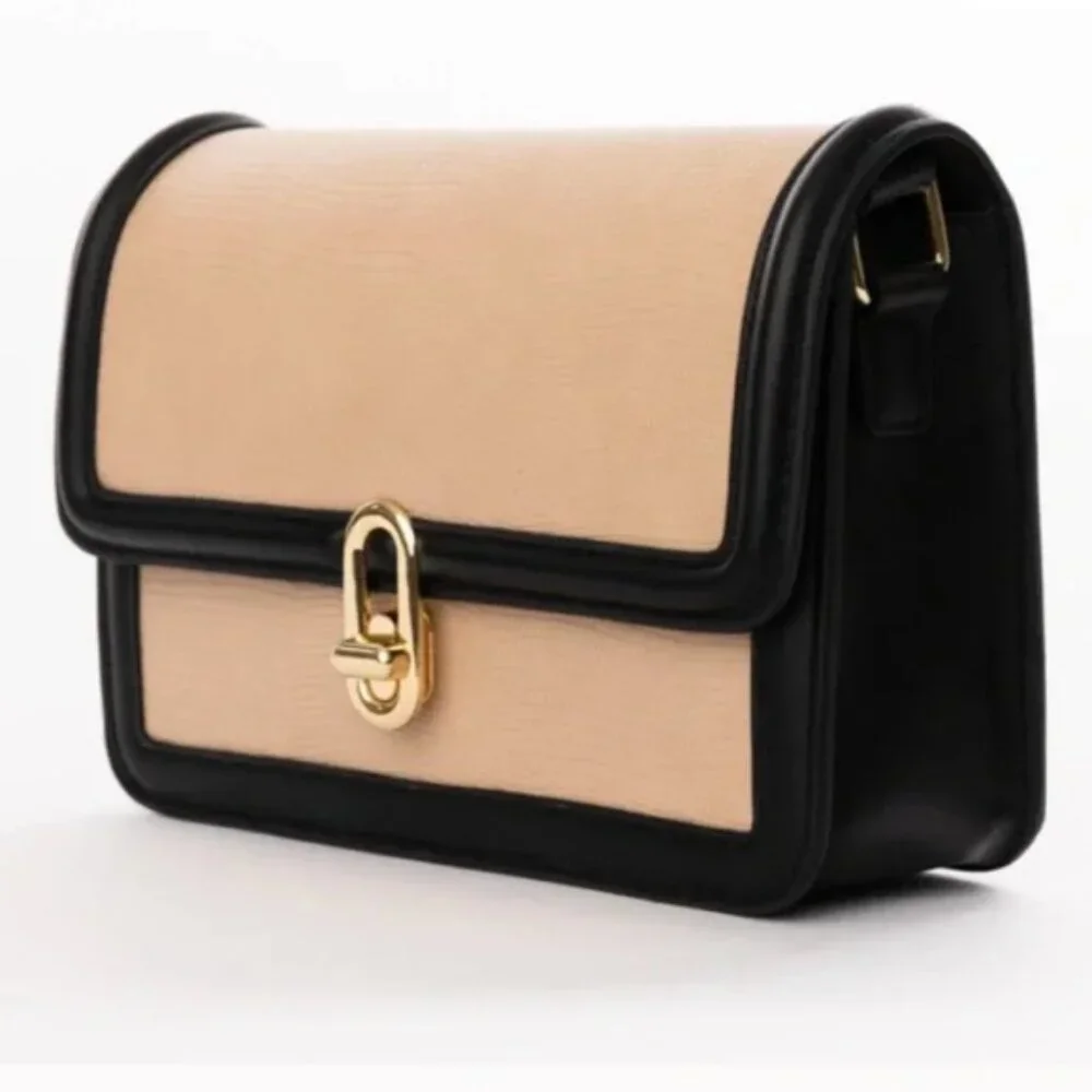 JULES KAE Mia Bag Vegan Leather (Black & Tan/Cream) BRAND-NEW &‎ BEAUTIFUL! - Picture 5 of 9